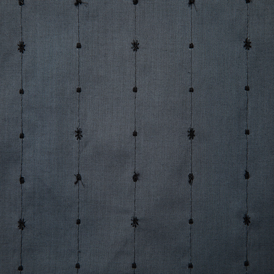 JAPAN MADE Charcoal & Black Embroidery
