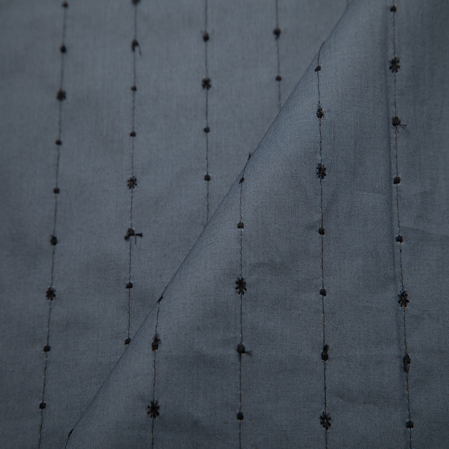 JAPAN MADE Charcoal & Black Embroidery